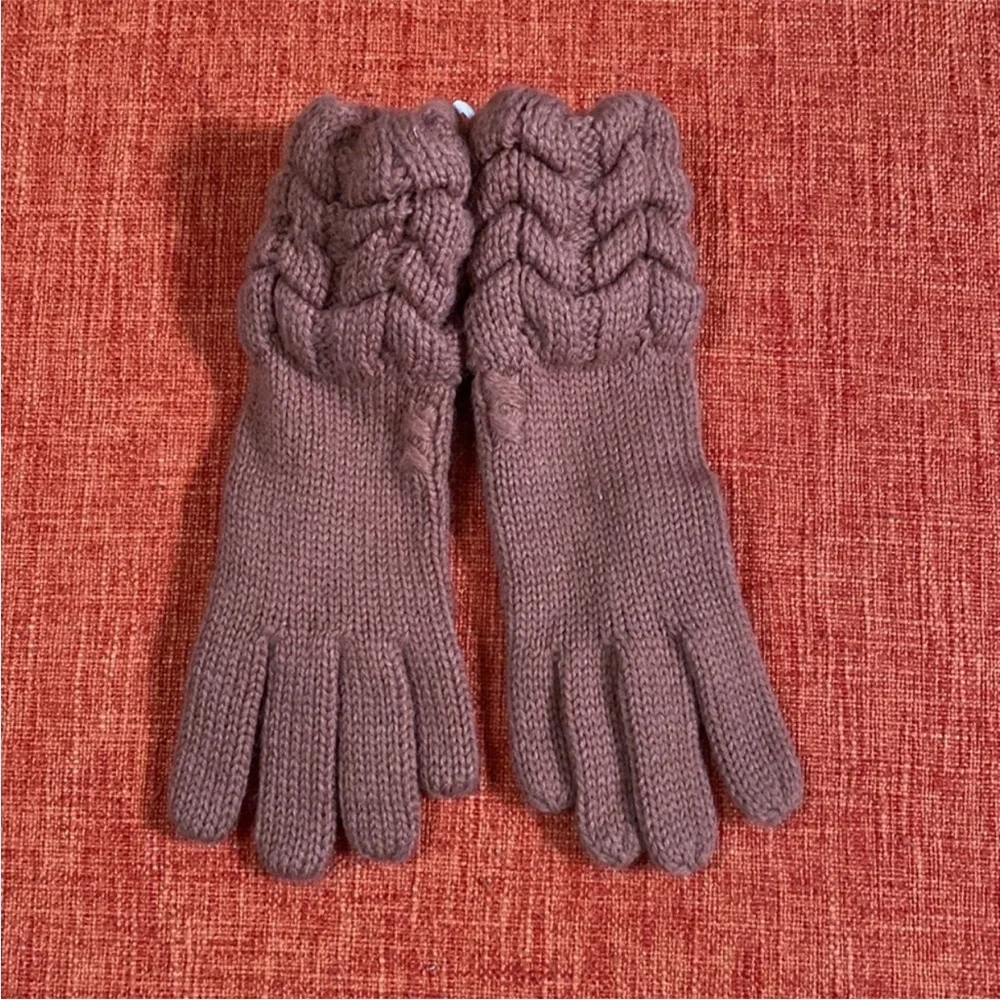 VTG 70’s Rust Burnt Orange Knit Knitted Winter Gloves